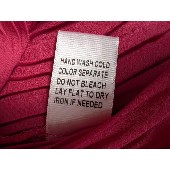 NWT Bibi Pleated Tank Top Lace Top Size Small Spaghetti Straps Raspberry Pink - Picture 9 of 14